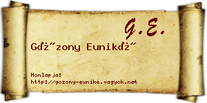 Gózony Euniké névjegykártya